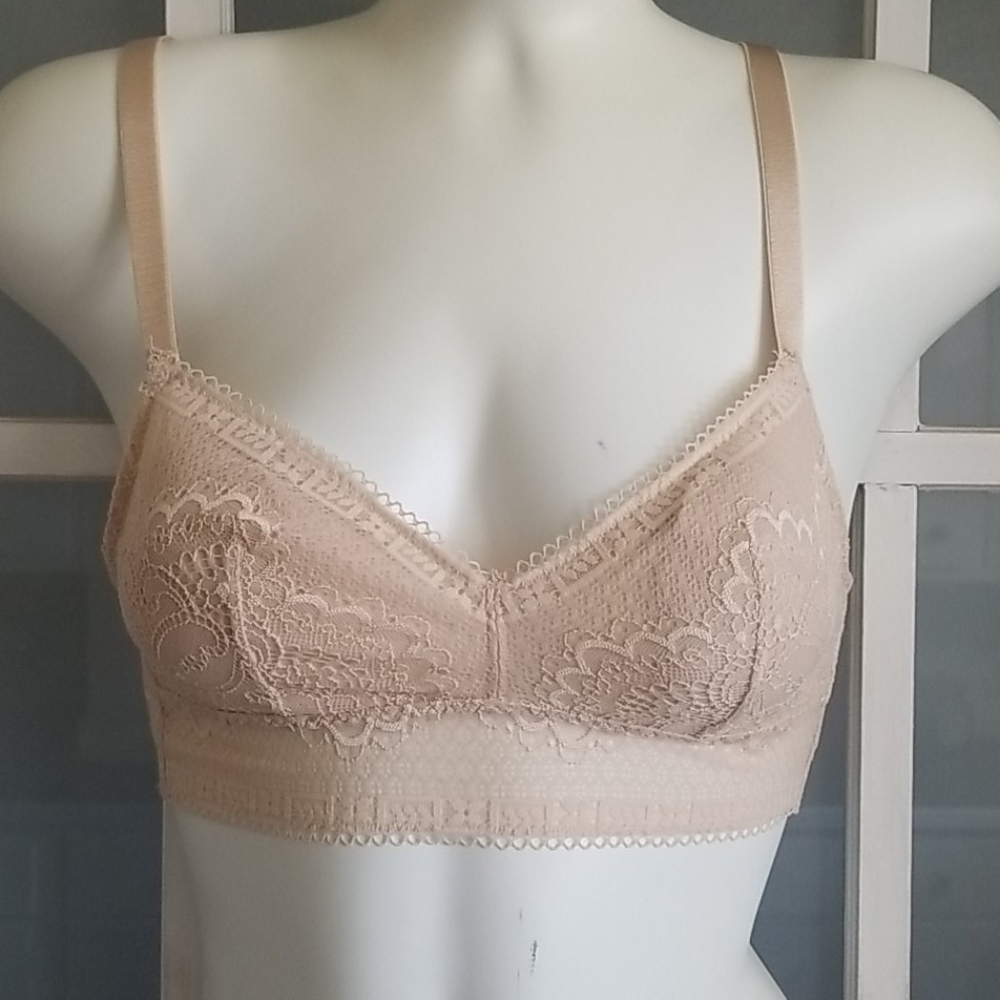 dobreva Bralette Bra Lace Beige